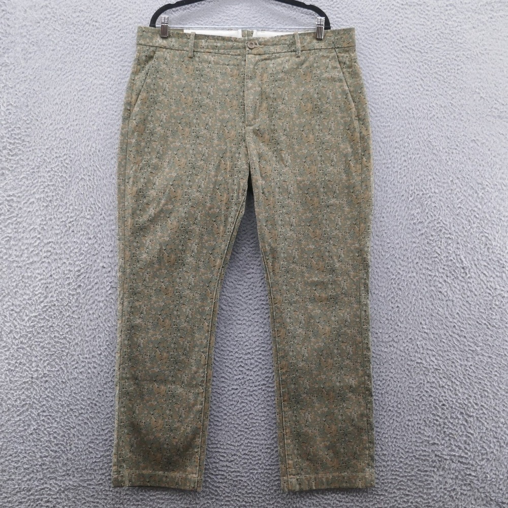 Levis Mens 38x30 Digital Camo Print Chino Pants Olive Green Stretch Twill NEW